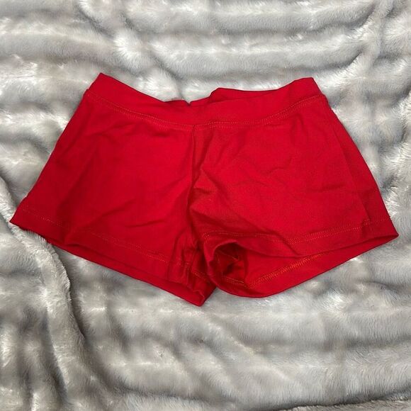 Capezio Adult Team Basic Low Rise Dance Shorts Red‎ XS TB113 - Picture 2 of 3